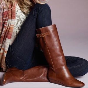 INTYCE Steve Madden Cognac Leather boots 7.5 NWOT